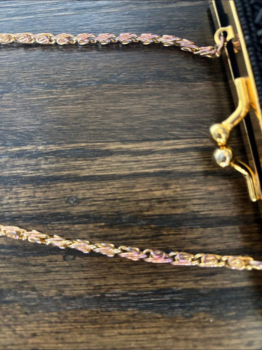 BloomingdalesBlack Chain-Strap Evening Bag kiss lock New - Picture 10 of 11